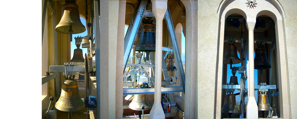 Concertino di 5 campane con particolare struttura in ferro zincato Castel Ritaldi (PG)